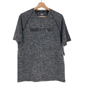 Tahari Sport Mens Tee Activewear Crew Neck Heather Gray